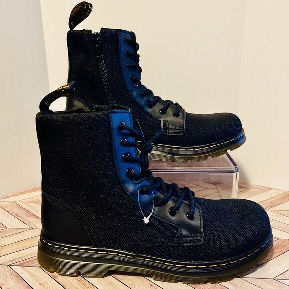 Dr Martens Combs Extra Tough Poly Casual Black M 5 W 6 Boot Lace Up Zip Gorpcore - Picture 2 of 9